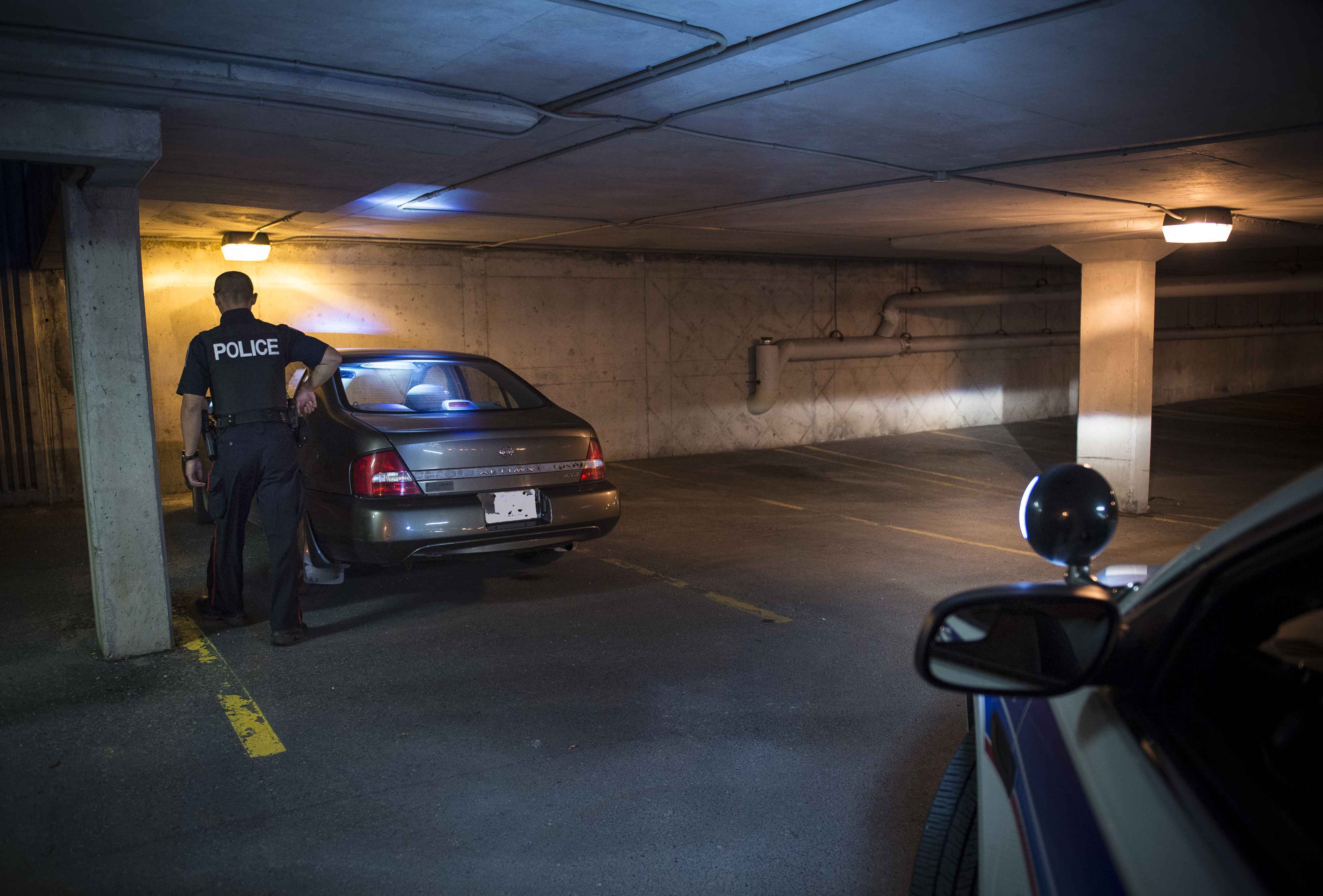 Cst. Dakota Bashford was checking parking lots when he heard someone crying
