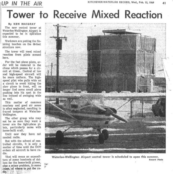 1969 - Record article about new air traffic control tower