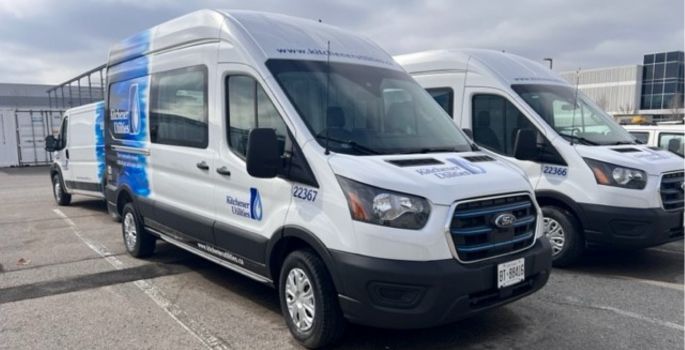 Kitchener Utilities truck in a parking lot