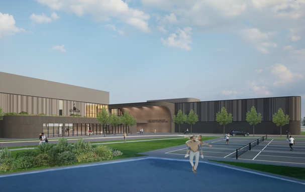 Rendering of exterior of new recreation facility