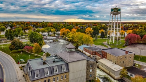 Former Water Treatment Plant drone view of water treatment plant building