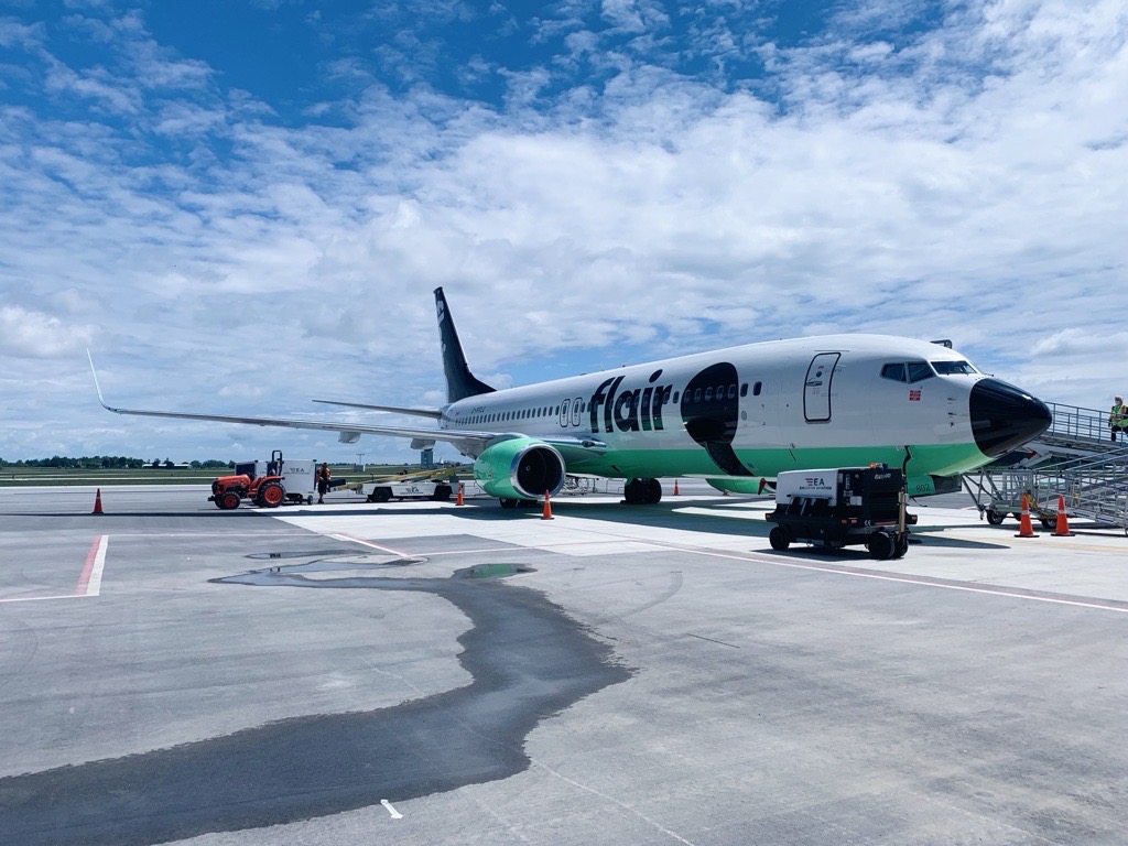 Flair Airlines on runway