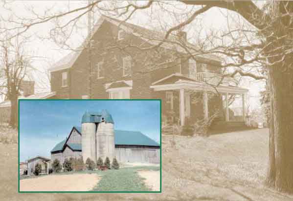 farmhouse with silos