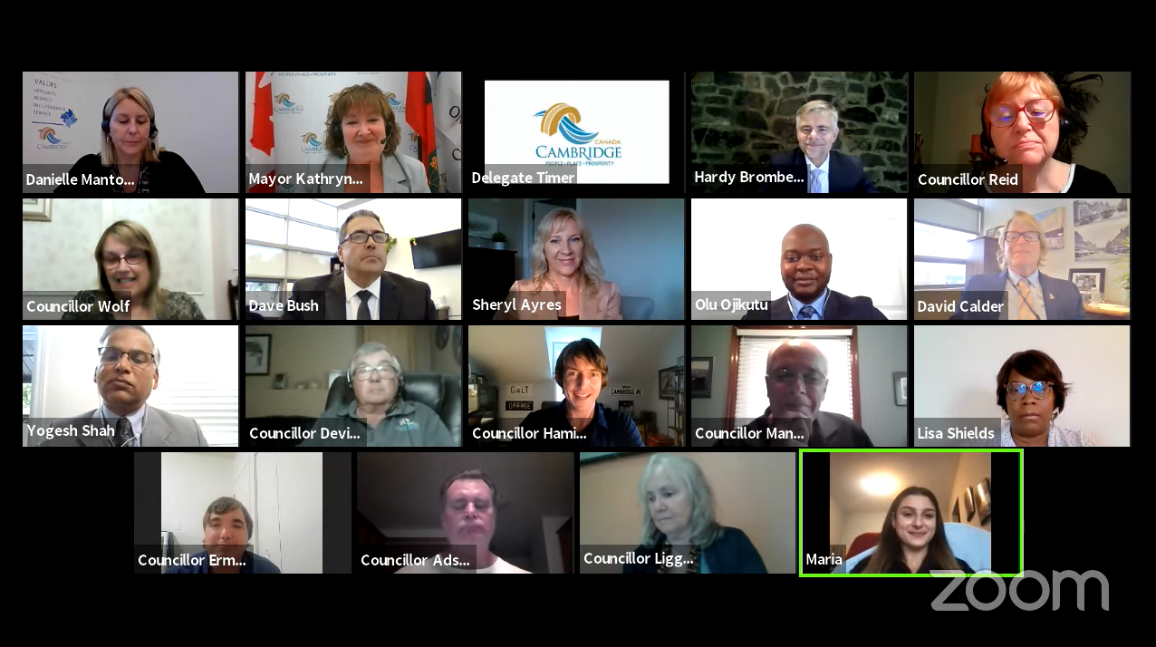 Maria Tataru receives the award during the virtual Council meeting