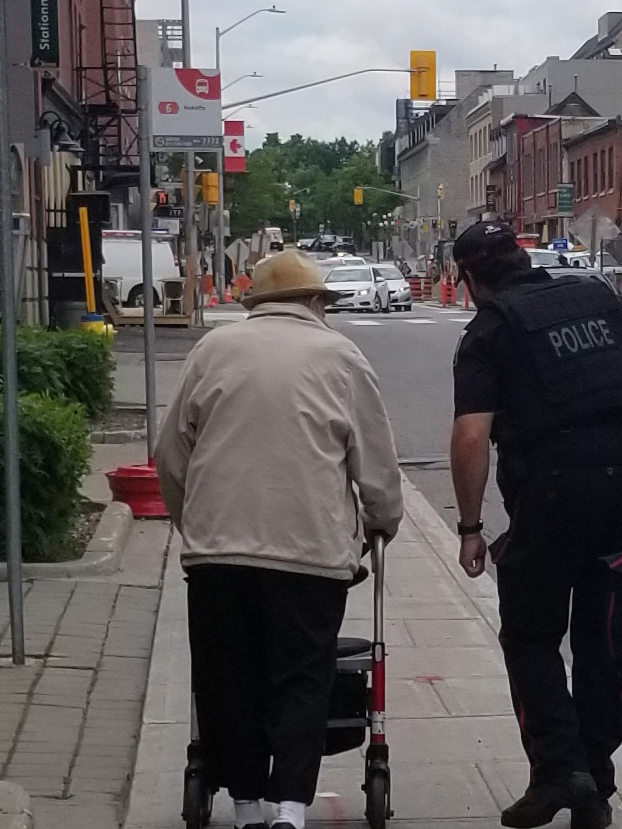 NRT officers offered to escort George to the bank and back.